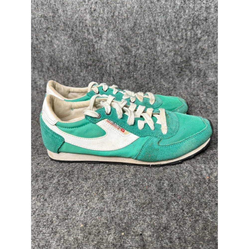 Diesel Kids Pass On Kyo Teal Green Suede Mesh Sneakers US 3 EUR 35 H3134